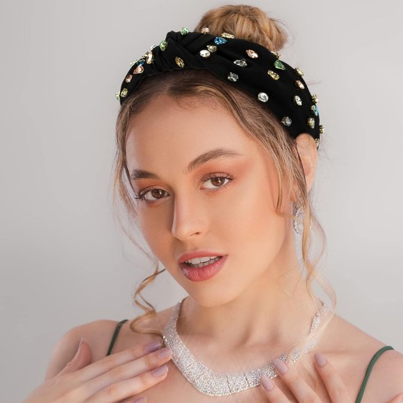 NEW! EXCLUSIVE ZARA BLACK PADDED RHINESTONES HEADBAND - Picture 5 of 7